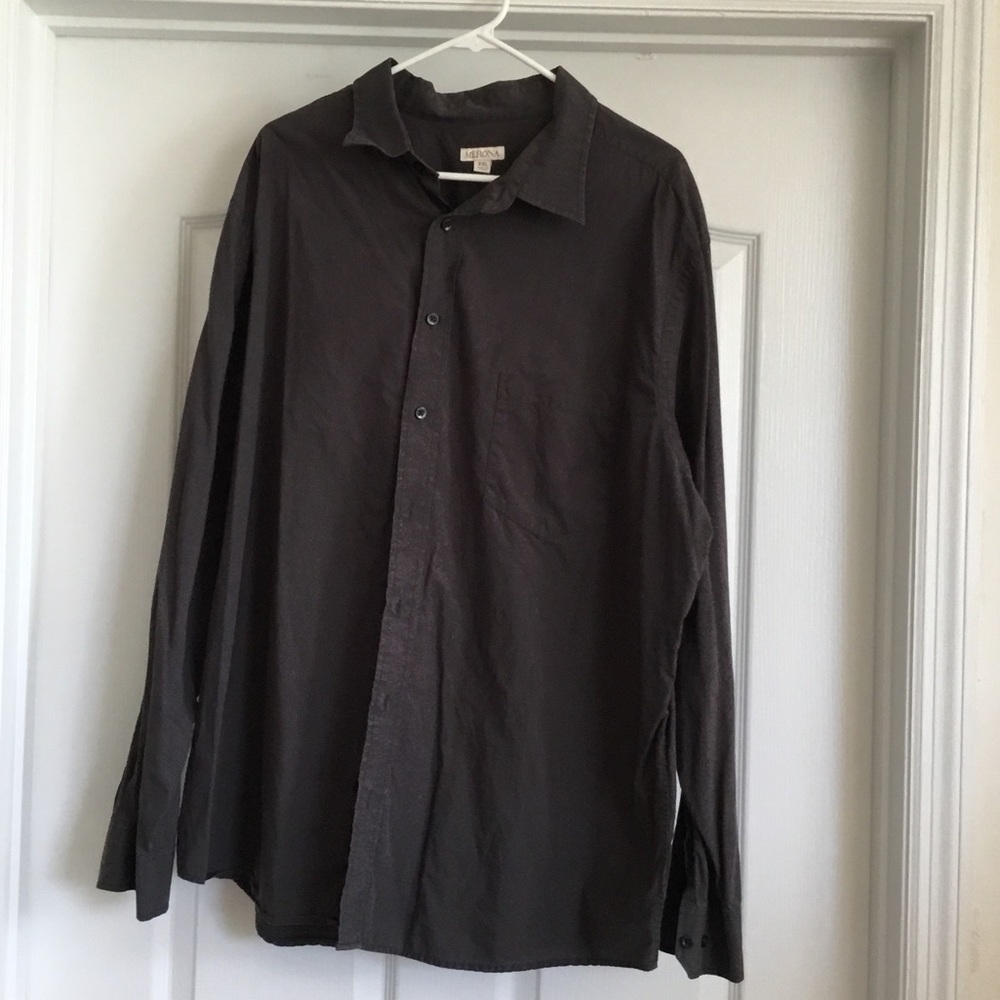 Merona Charcoal Casual Button-Down Shirt XXL